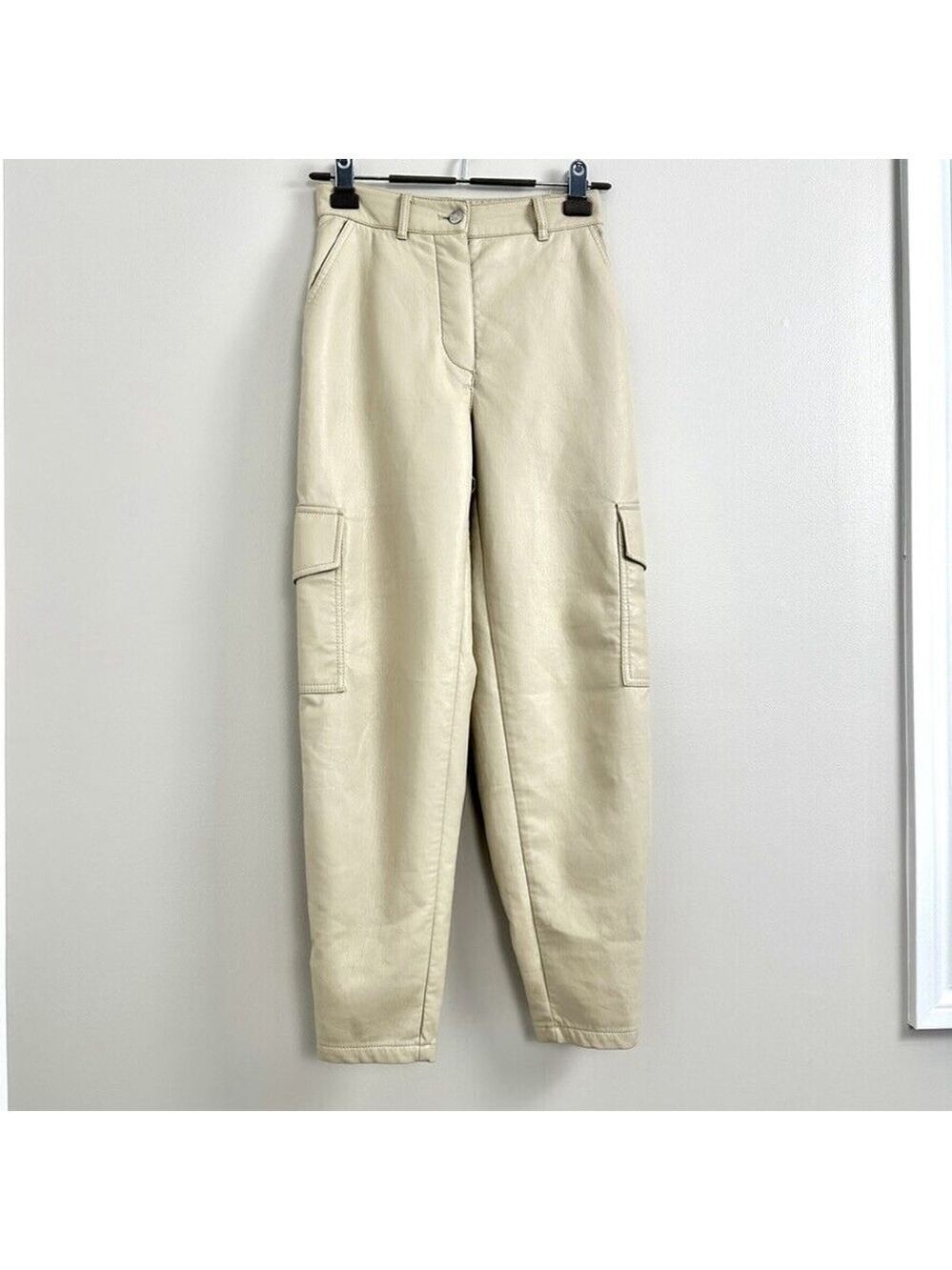 Wilfred Modern Cargo Pant Faux Leather Women's Size 0 Birch Beige